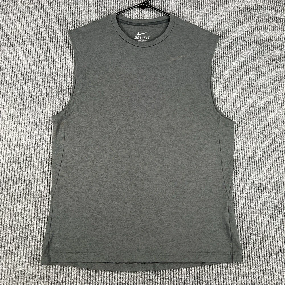 Nike Tank Top Shirt Mens Medium Black Sleeveless Activewear Dri-Fit Gym Run Lift